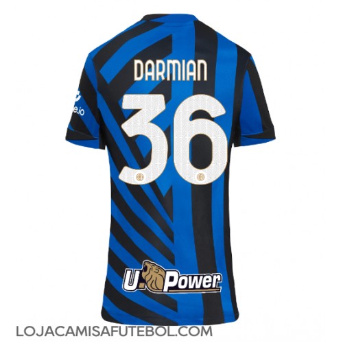 Camisa de Futebol Inter Milan Matteo Darmian #36 Equipamento Principal Mulheres 2024-25 Manga Curta